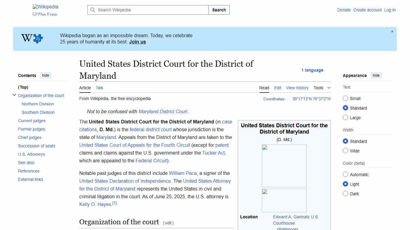 United States District Court for the District of Maryland - Wikipedia